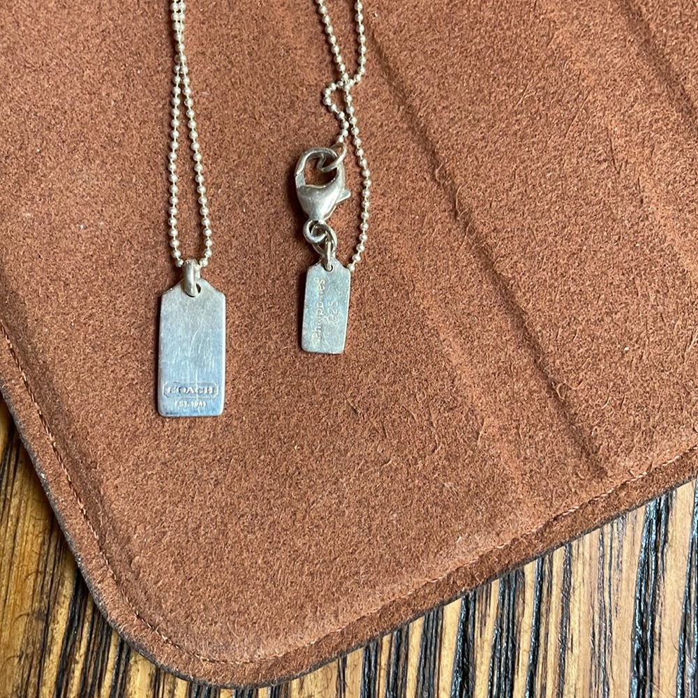 Vintage Coach sterling luggage tag necklace - Picture 6 of 8